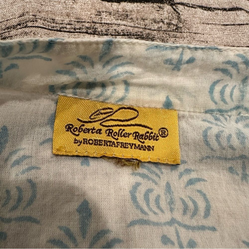 Roberta Roller Rabbit Cotton Blouse With Beaded Edge Size S/M - Picture 2 of 11